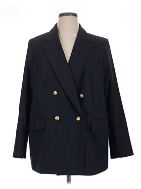 H&M Navy Double-Breasted Blazer with Gold Buttons